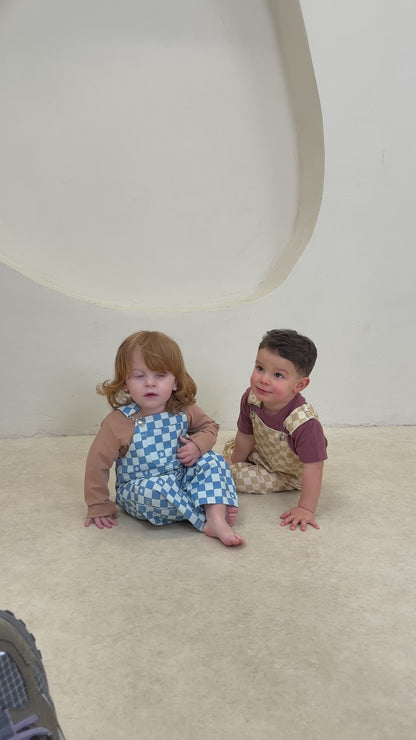 Willow Blue Check Dungarees
